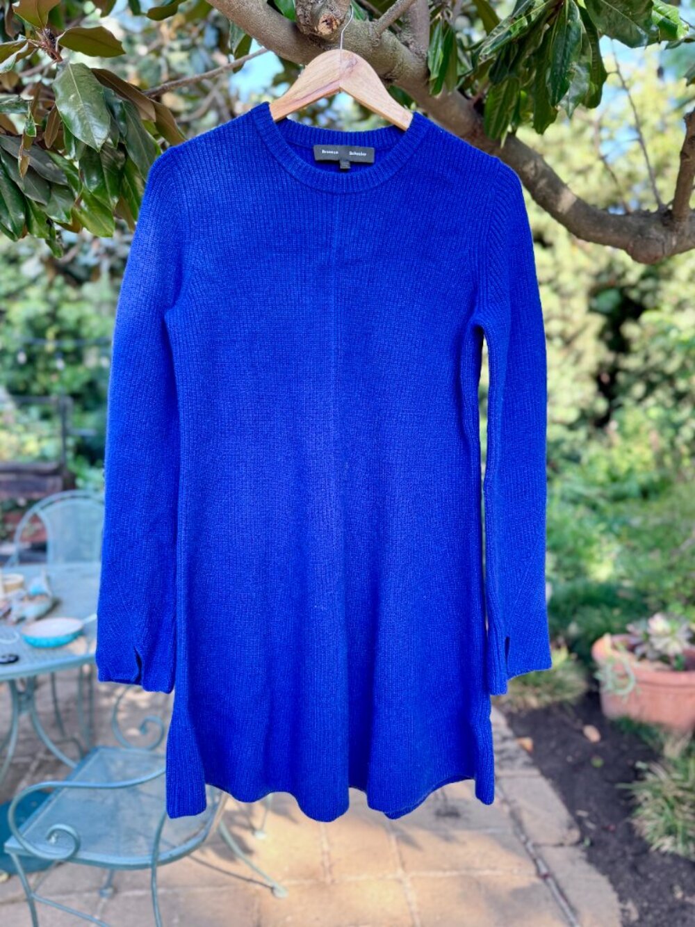Proenza Schouler Cobalt blue cashmere wool knit sweater mini dress S